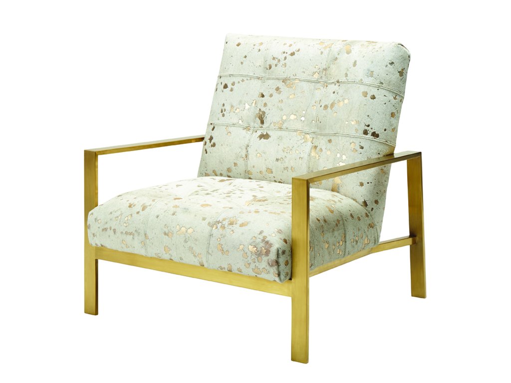 Arlo Tufted Brass Chair - image 2