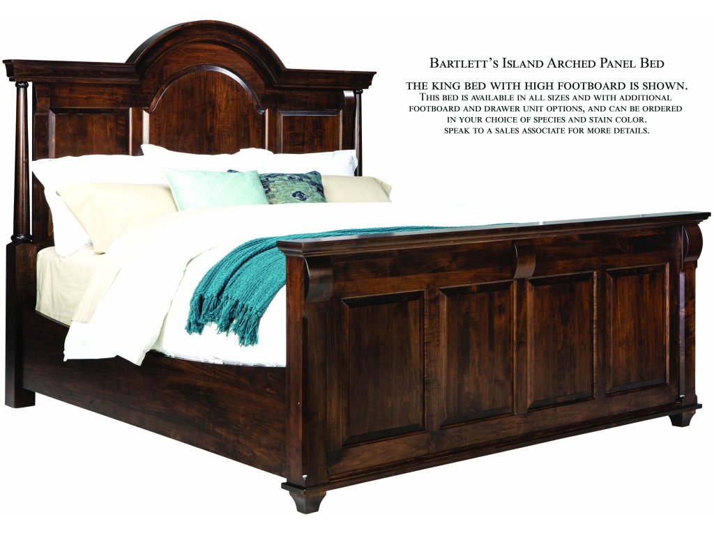 Bartletts Island Arched Panel Bed with High Footboard - image 1