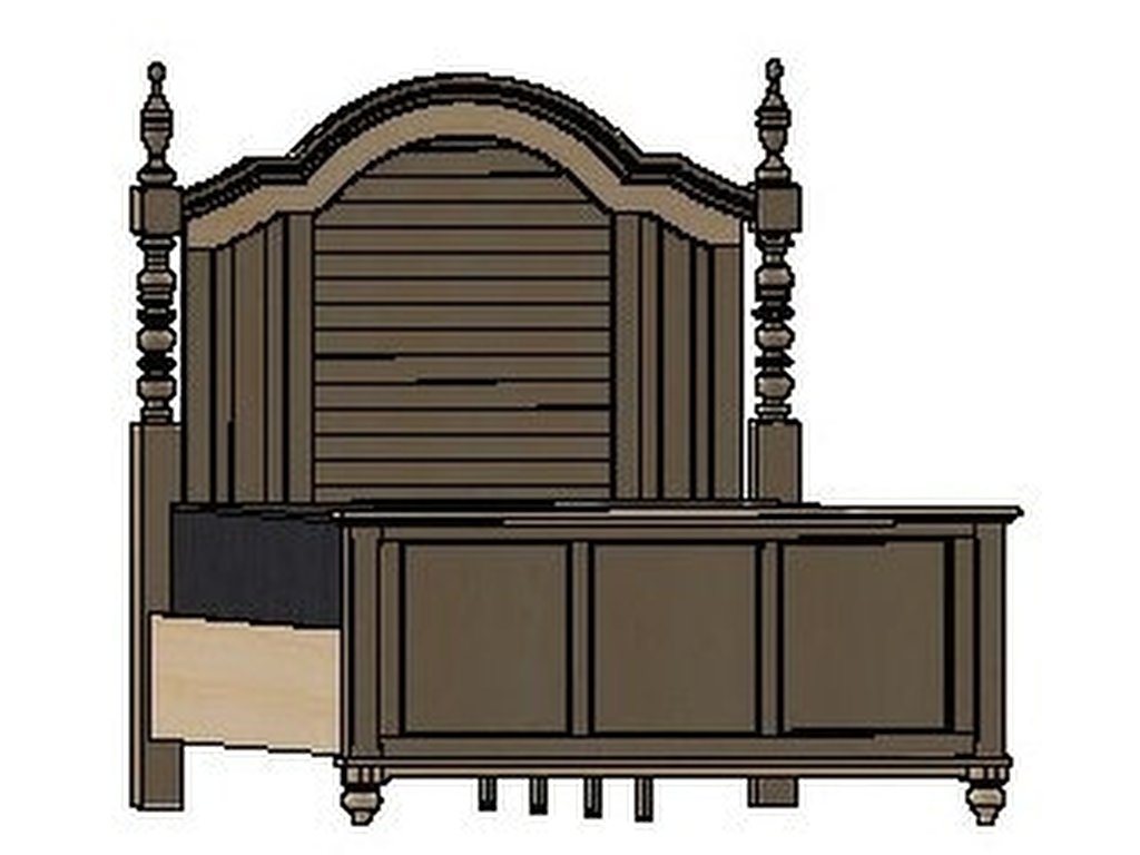 Charleston Arched Panel Bed with High Footboard - main image