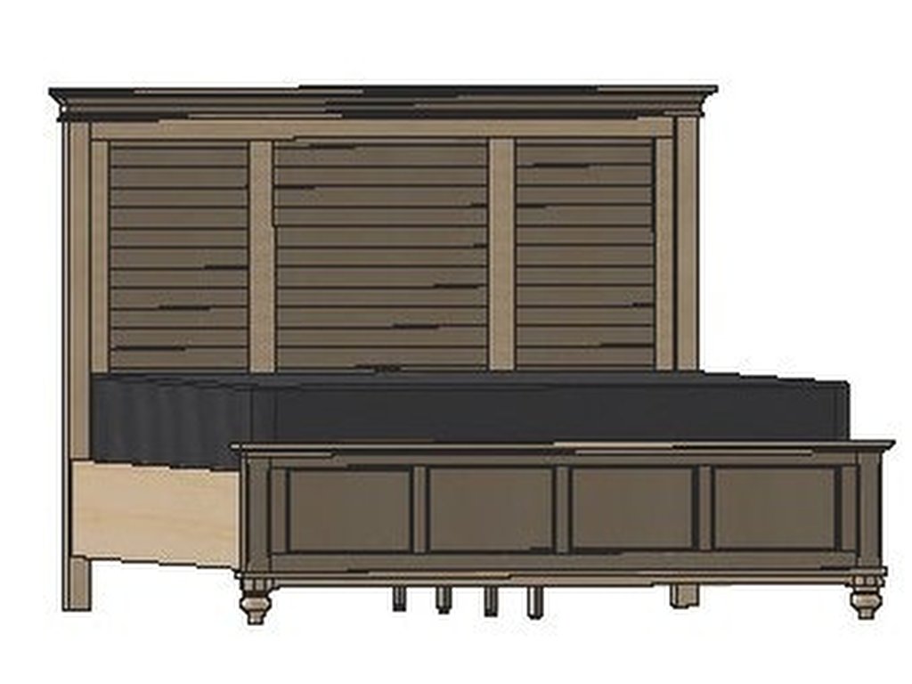Charleston Louver Panel Bed with Low Footboard - main image