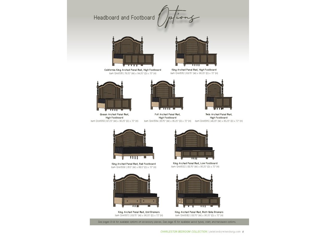 Charleston Arched Panel Bed with High Footboard - image 3