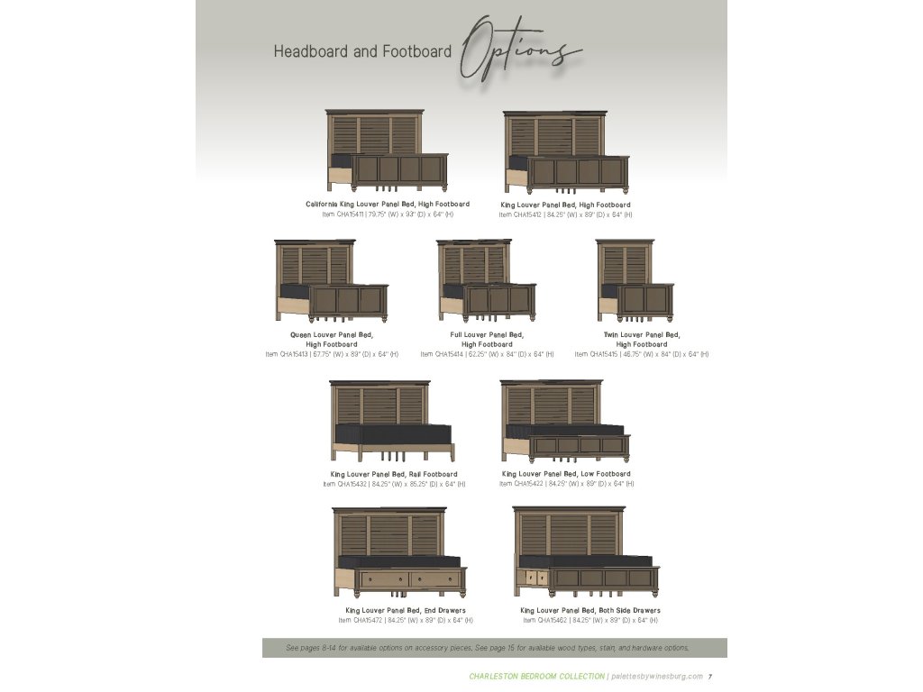 Charleston Louver Panel Bed with Low Footboard - image 3