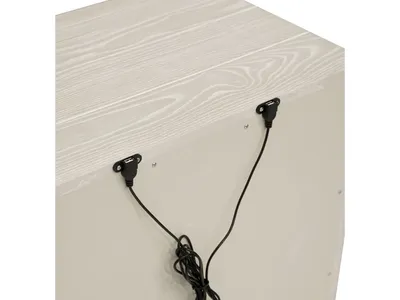 Maxime Three Drawer USB-Charging Nightstand in Ash
