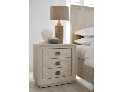 Maxime Three Drawer USB-Charging Nightstand in Ash