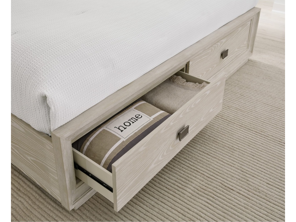 Maxime Two Drawer Footboard Storage Platform Bed In Ash - image 1