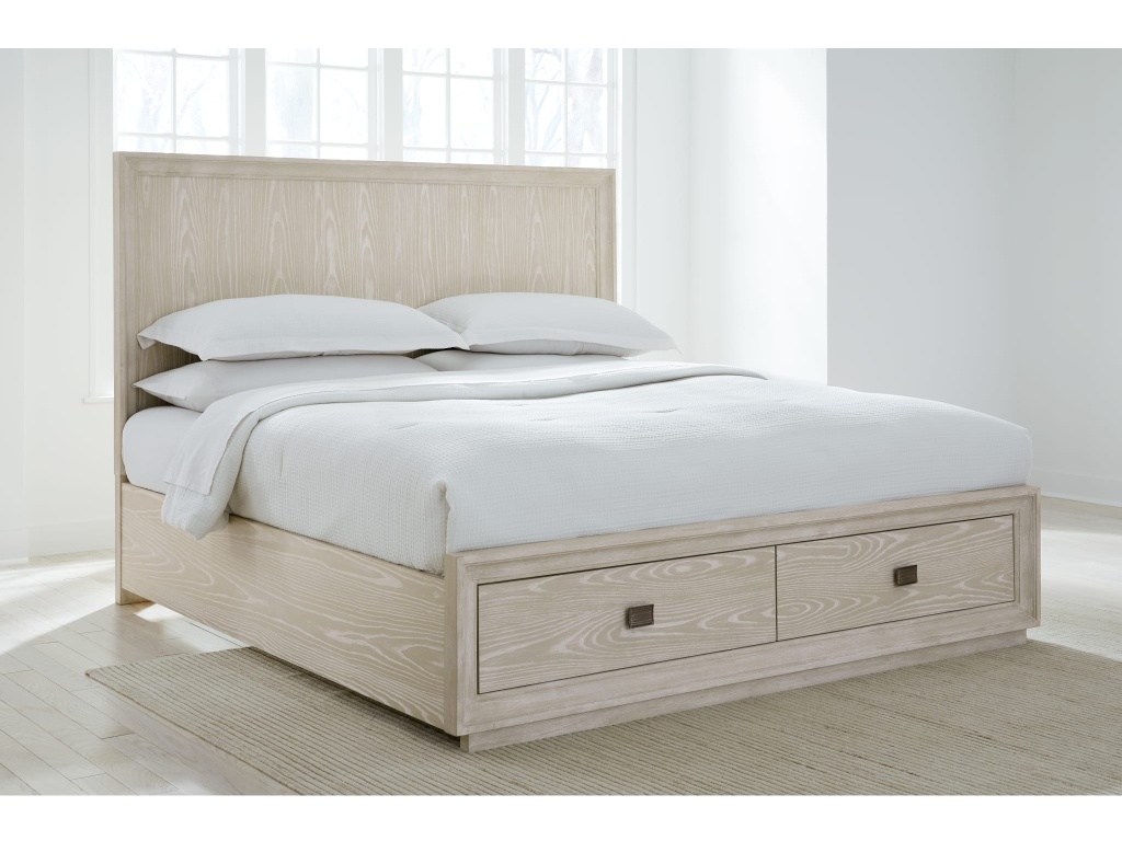 Maxime Two Drawer Footboard Storage Platform Bed In Ash - main image