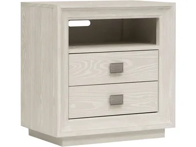 Maxime Two Drawer USB-Charging Nightstand in Ash