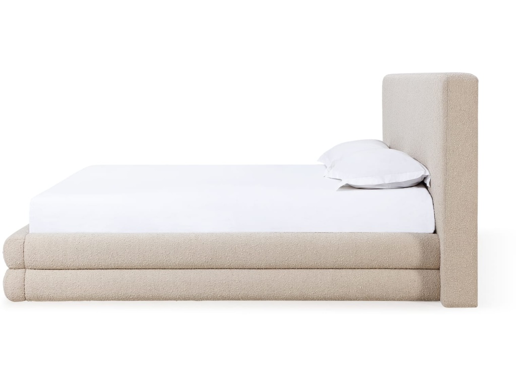 Maya Upholstered Platform Bed in Brun Boucle - image 1