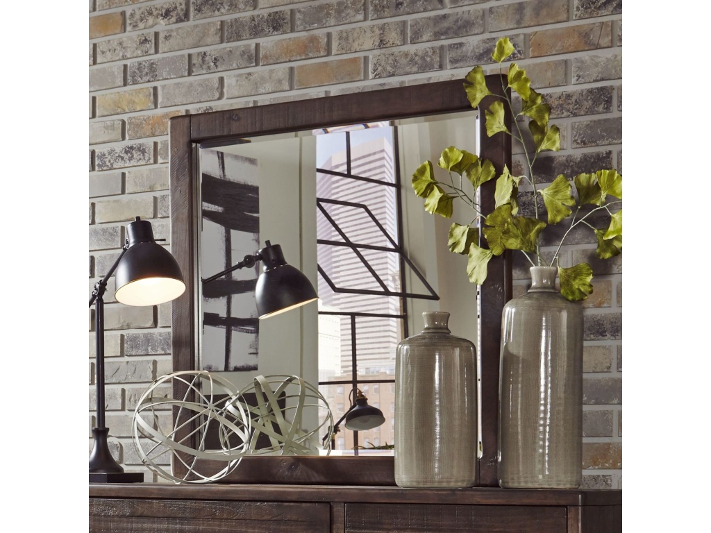 McKinney Solid Wood Beveled Glass Mirror in Espresso Pine - main image