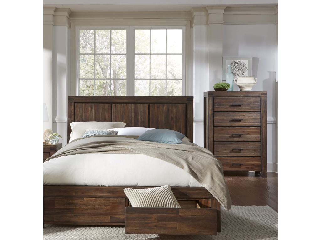 Meadow Five Drawer Solid Wood Chest in Brick Brown (2024) - main image