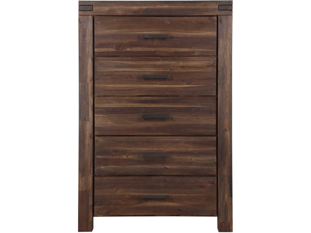 Meadow Five Drawer Solid Wood Chest in Brick Brown (2024) - image 3