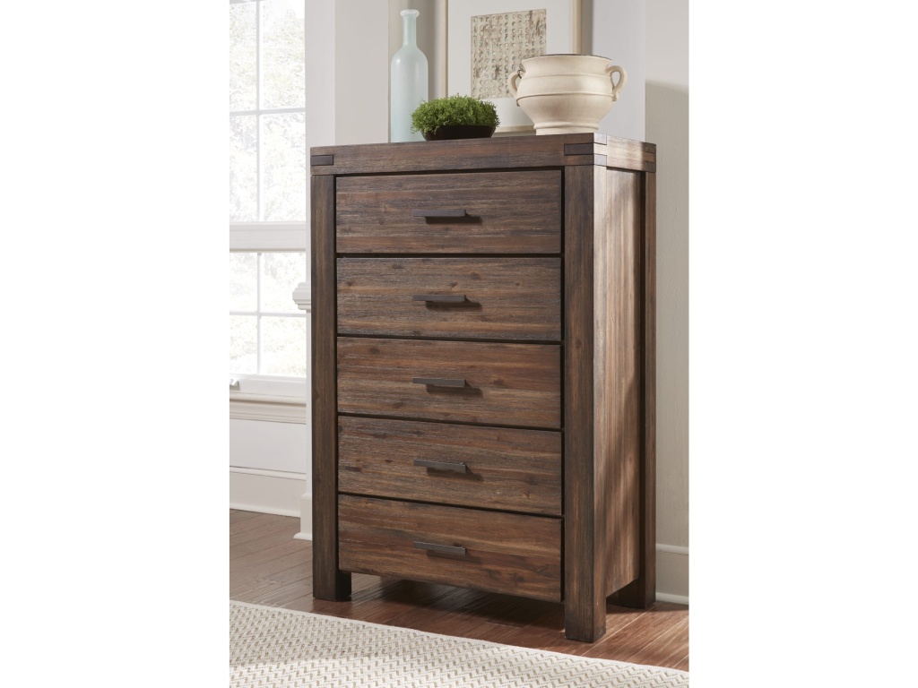 Meadow Five Drawer Solid Wood Chest in Brick Brown (2024) - image 5