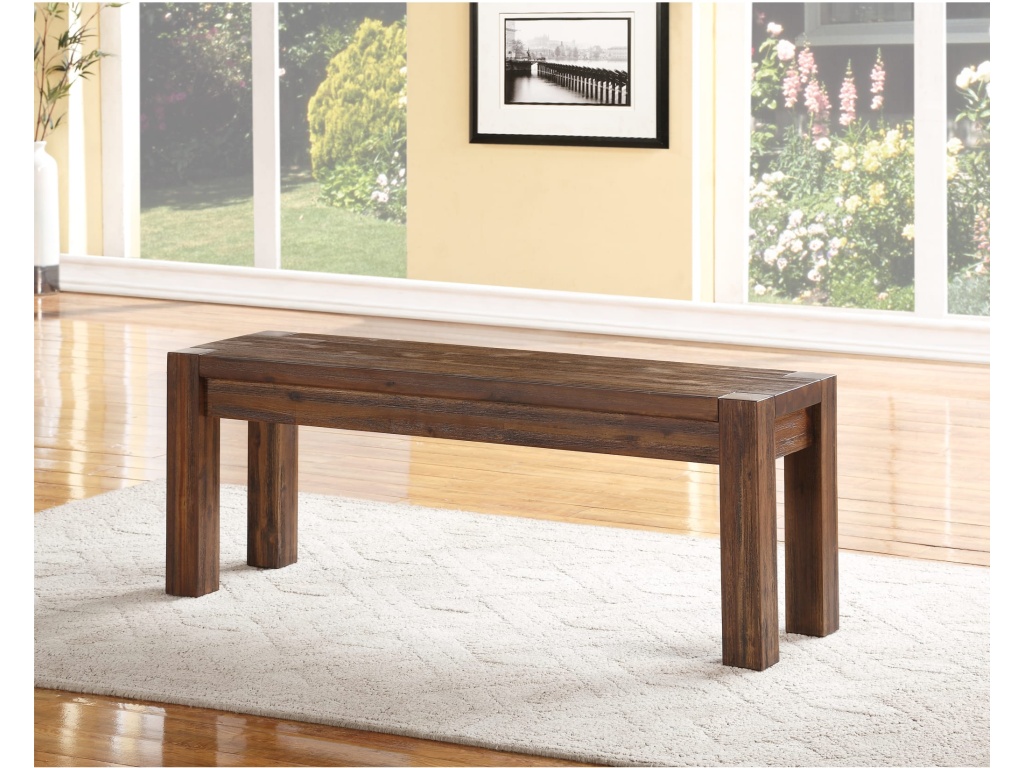 Meadow Solid Wood Bench in Brick Brown - main image