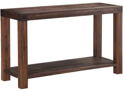 Meadow Solid Wood Console Table in Brick Brown