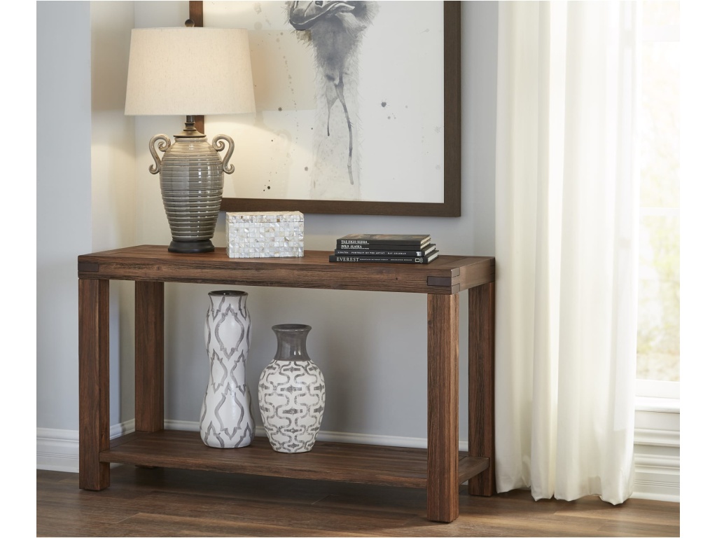 Meadow Solid Wood Console Table in Brick Brown - main image