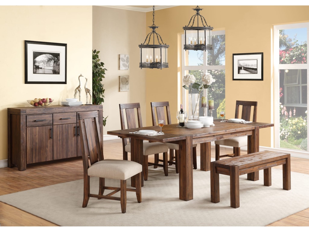 Meadow Solid Wood Extending Dining Table in Brick Brown - image 1