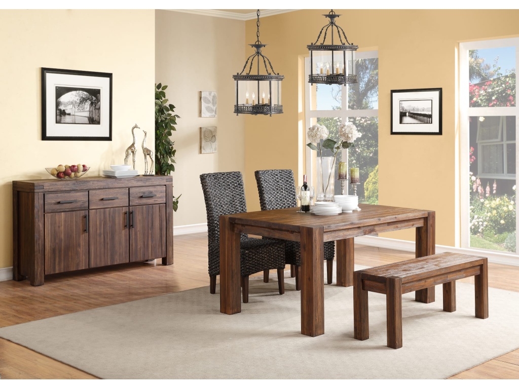 Meadow Solid Wood Extending Dining Table in Brick Brown - image 10