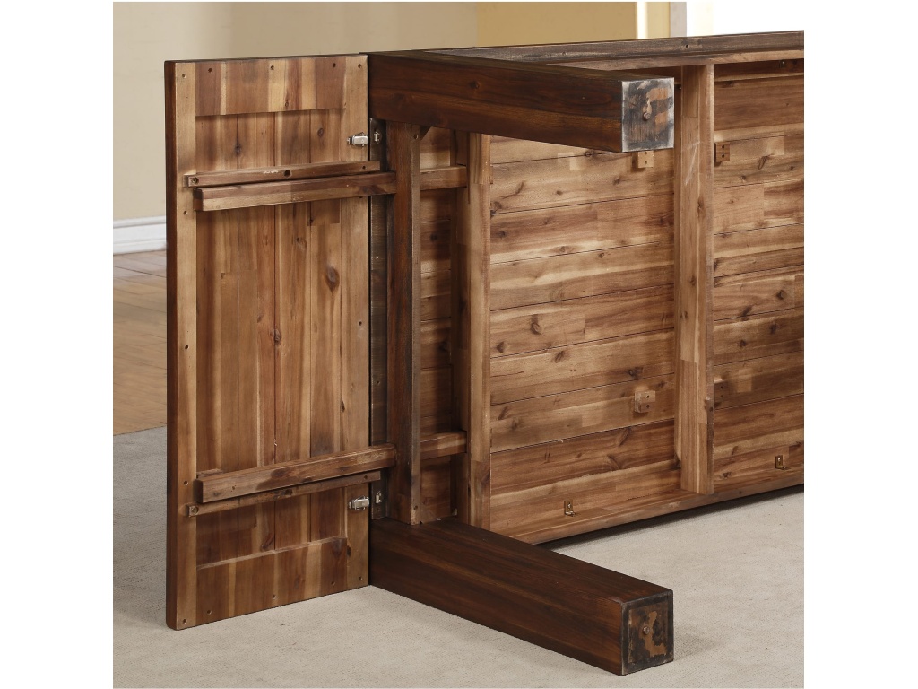 Meadow Solid Wood Extending Dining Table in Brick Brown - image 14