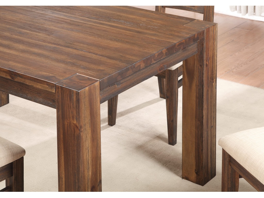 Meadow Solid Wood Extending Dining Table in Brick Brown - image 15
