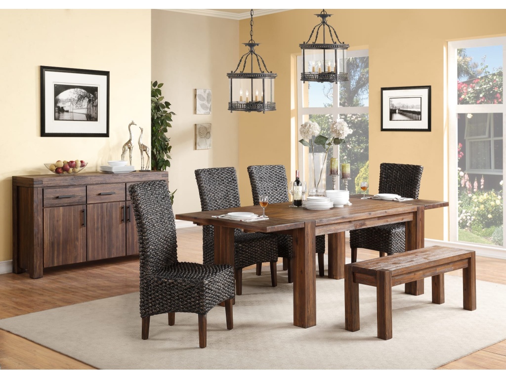 Meadow Solid Wood Extending Dining Table in Brick Brown - image 2