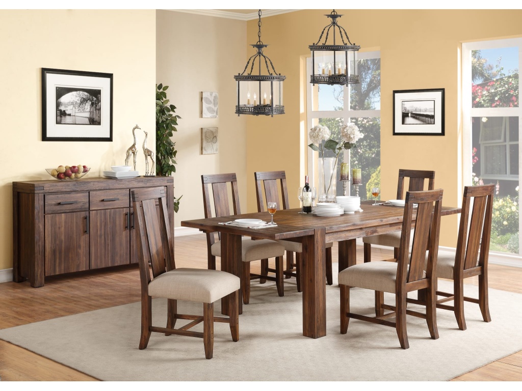 Meadow Solid Wood Extending Dining Table in Brick Brown - image 4
