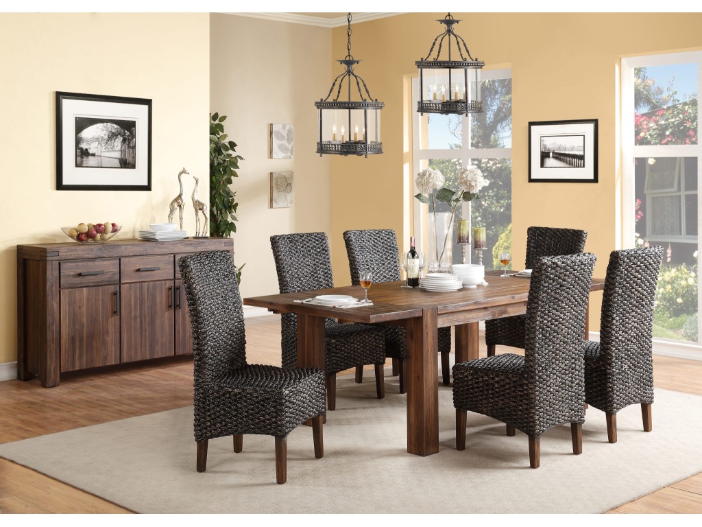 Meadow Solid Wood Extending Dining Table in Brick Brown - image 5