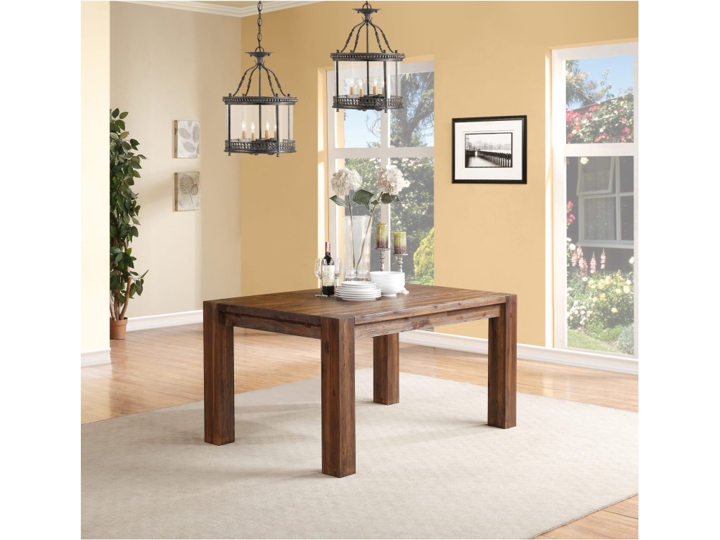 Meadow Solid Wood Extending Dining Table in Brick Brown - image 8