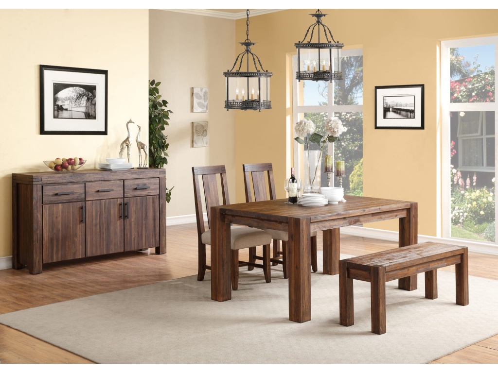 Meadow Solid Wood Extending Dining Table in Brick Brown - image 9