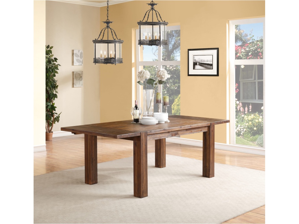 Meadow Solid Wood Extending Dining Table in Brick Brown - main image