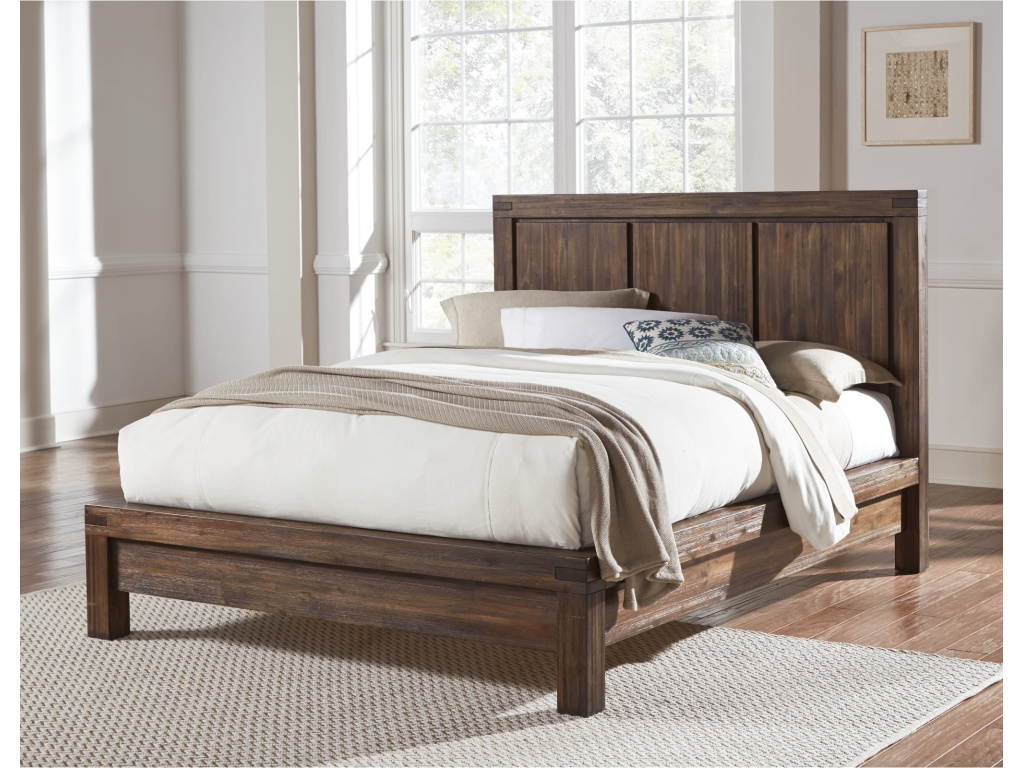 Meadow Solid Wood Platform Bed in Brick Brown - image 1