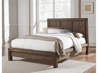 Meadow Solid Wood Platform Bed in Brick Brown - Alternative View