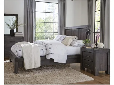 Meadow Solid Wood Platform Bed in Graphite - Alternative View