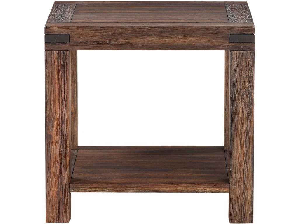 Meadow Solid Wood Rectangular Side Table in Brick Brown - image 3