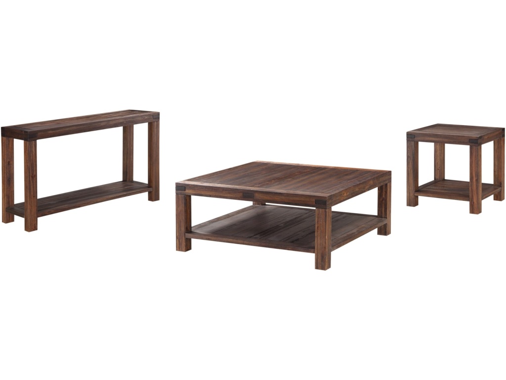 Meadow Solid Wood Rectangular Side Table in Brick Brown - image 4