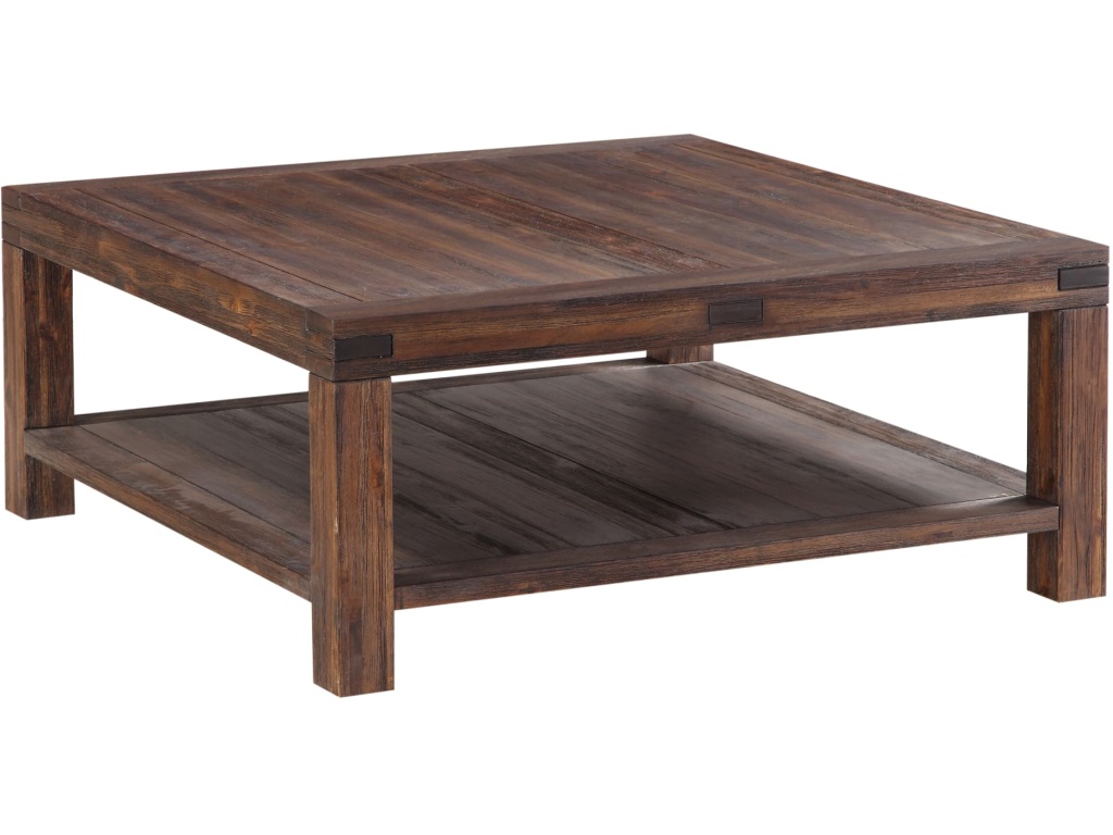 Meadow Solid Wood Square Coffee Table in Brick Brown - image 2