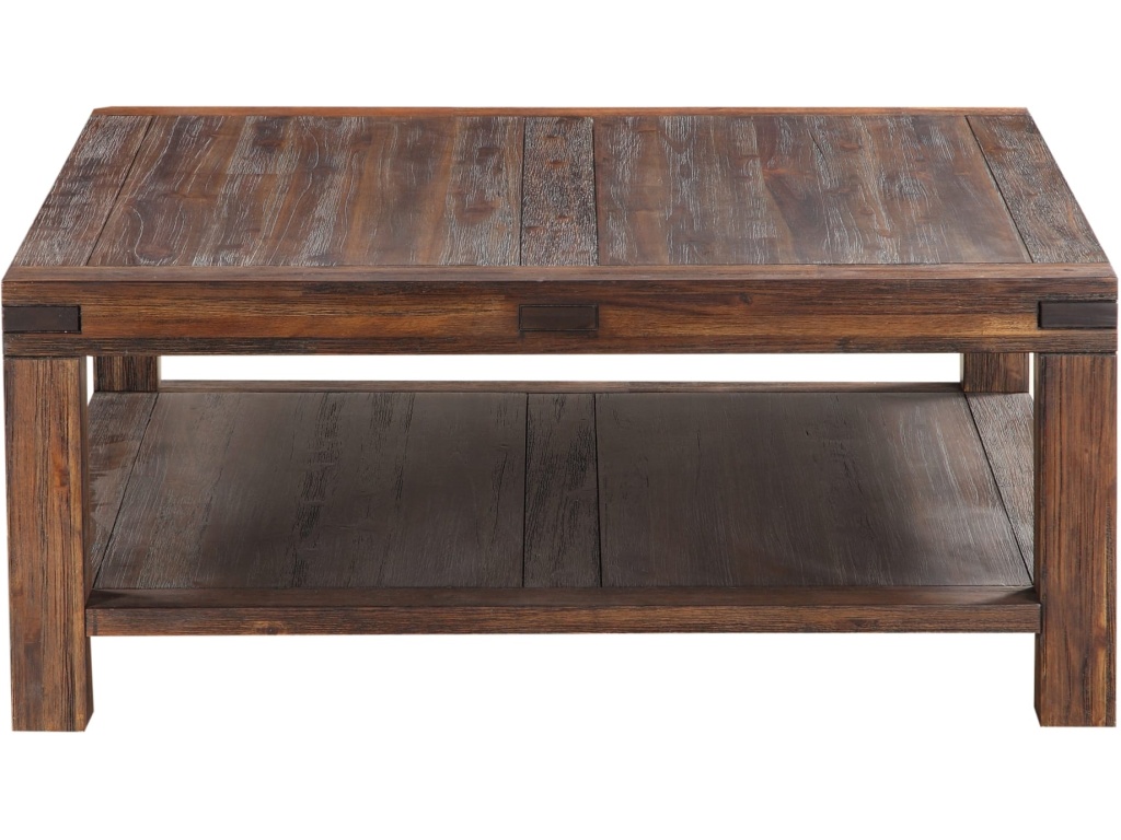 Meadow Solid Wood Square Coffee Table in Brick Brown - image 3