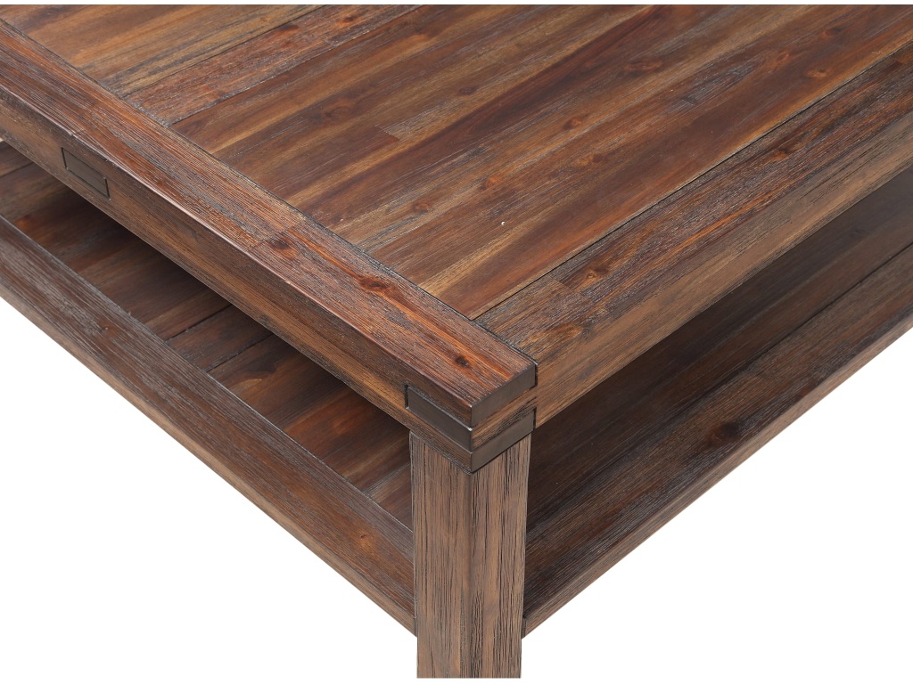 Meadow Solid Wood Square Coffee Table in Brick Brown - image 4