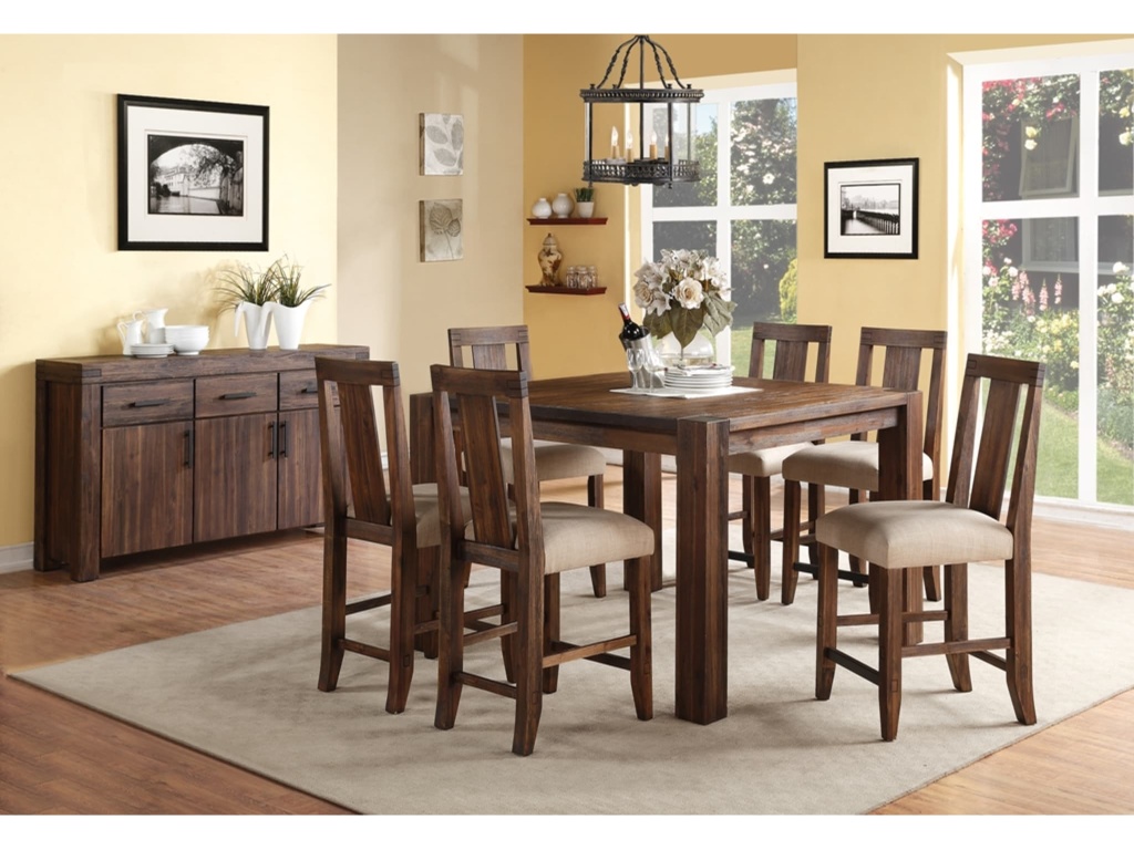 Meadow Solid Wood Square Counter Table in Brick Brown - image 2