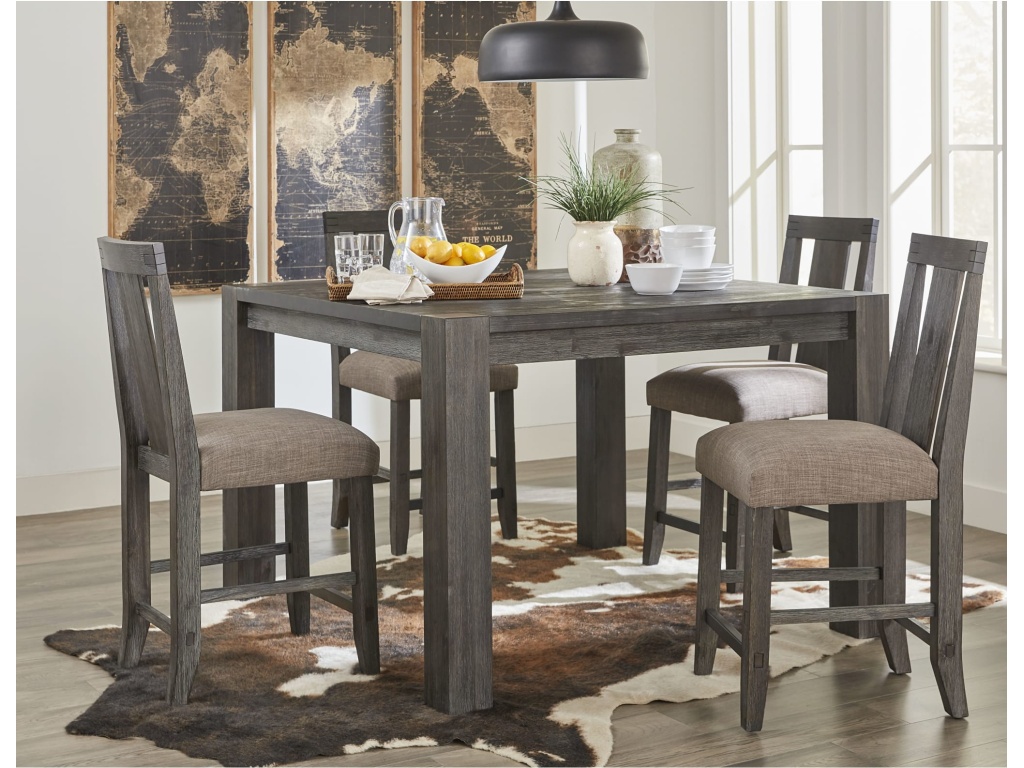 Meadow Solid Wood Square Counter Table in Graphite - image 1
