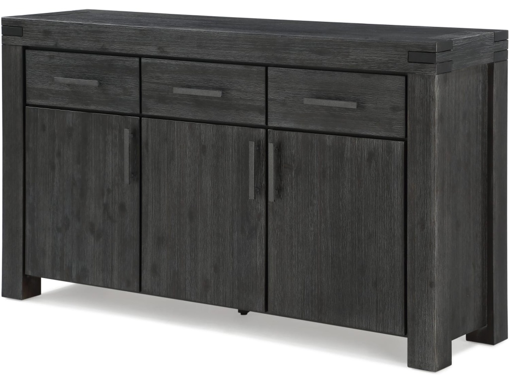 Meadow Solid Wood Three Drawer Three Door Sideboard in Graphite - image 3