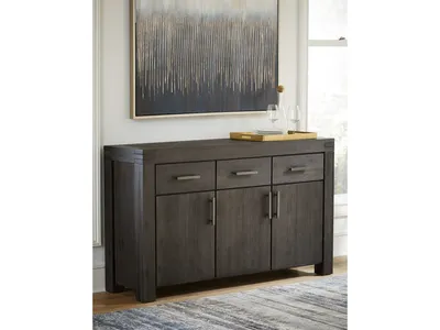 Meadow Solid Wood Three Drawer Three Door Sideboard in Graphite