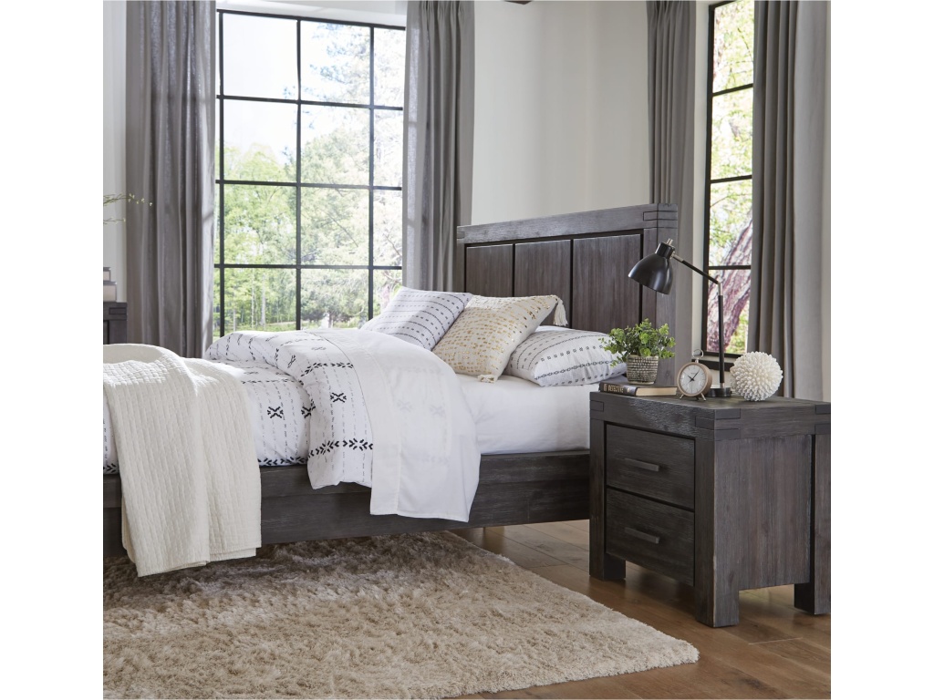 Meadow Solid Wood Two Drawer Nightstand in Graphite - image 1