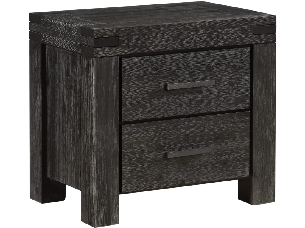 Meadow Solid Wood Two Drawer Nightstand in Graphite - image 2