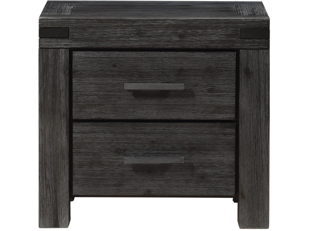 Meadow Solid Wood Two Drawer Nightstand in Graphite - image 3