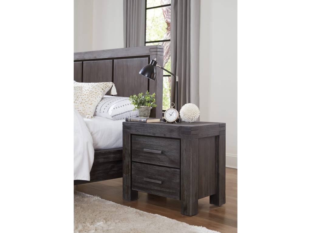Meadow Solid Wood Two Drawer Nightstand in Graphite - main image