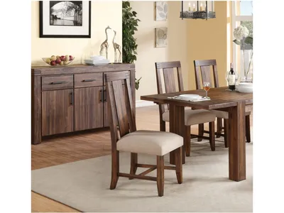 Meadow Solid Wood Upholstered Dining Chair in Brick Brown