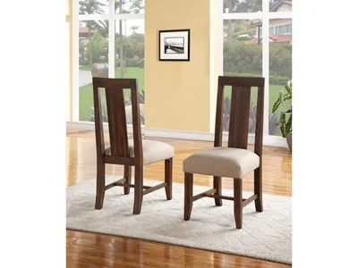 Meadow Solid Wood Upholstered Dining Chair in Brick Brown