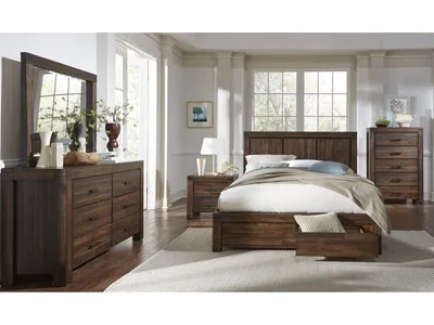 Meadow Two Drawer Solid Wood Nightstand in Brick Brown - Alternative View