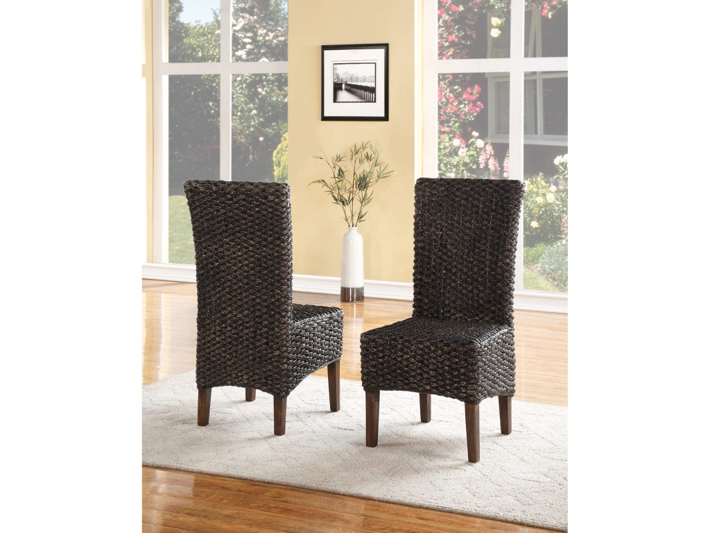 Meadow Wicker Dining Chair in Brick Brown - main image