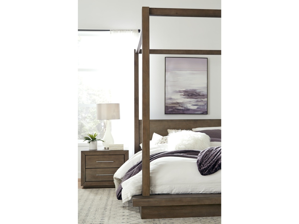 Melbourne Two Drawer Nightstand with USB in Dark Pine - image 1